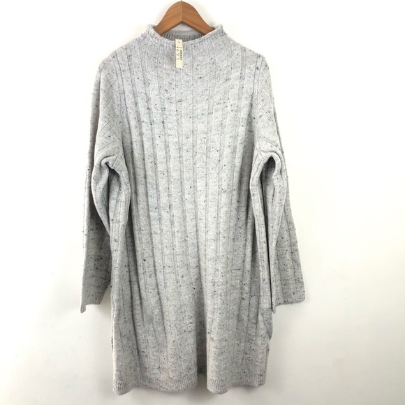 Madewell Gray Donegal Mockneck Sweater Dress XL - Picture 4 of 9